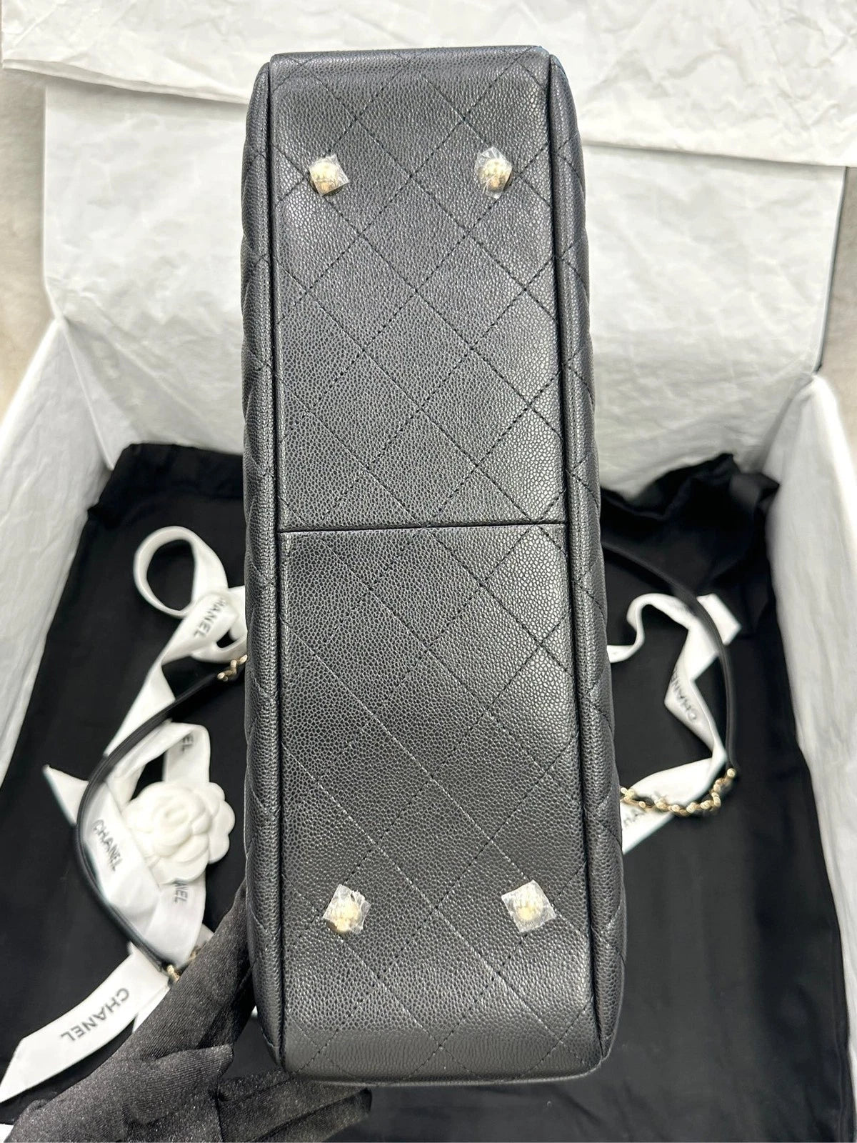 CHANEL GST Black Leather Large Tote Shopping Bag For Women