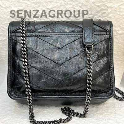 Saint Laurent YSL NIKI Mini WOC Black Silver Chain Shoulder Crossbody Bag