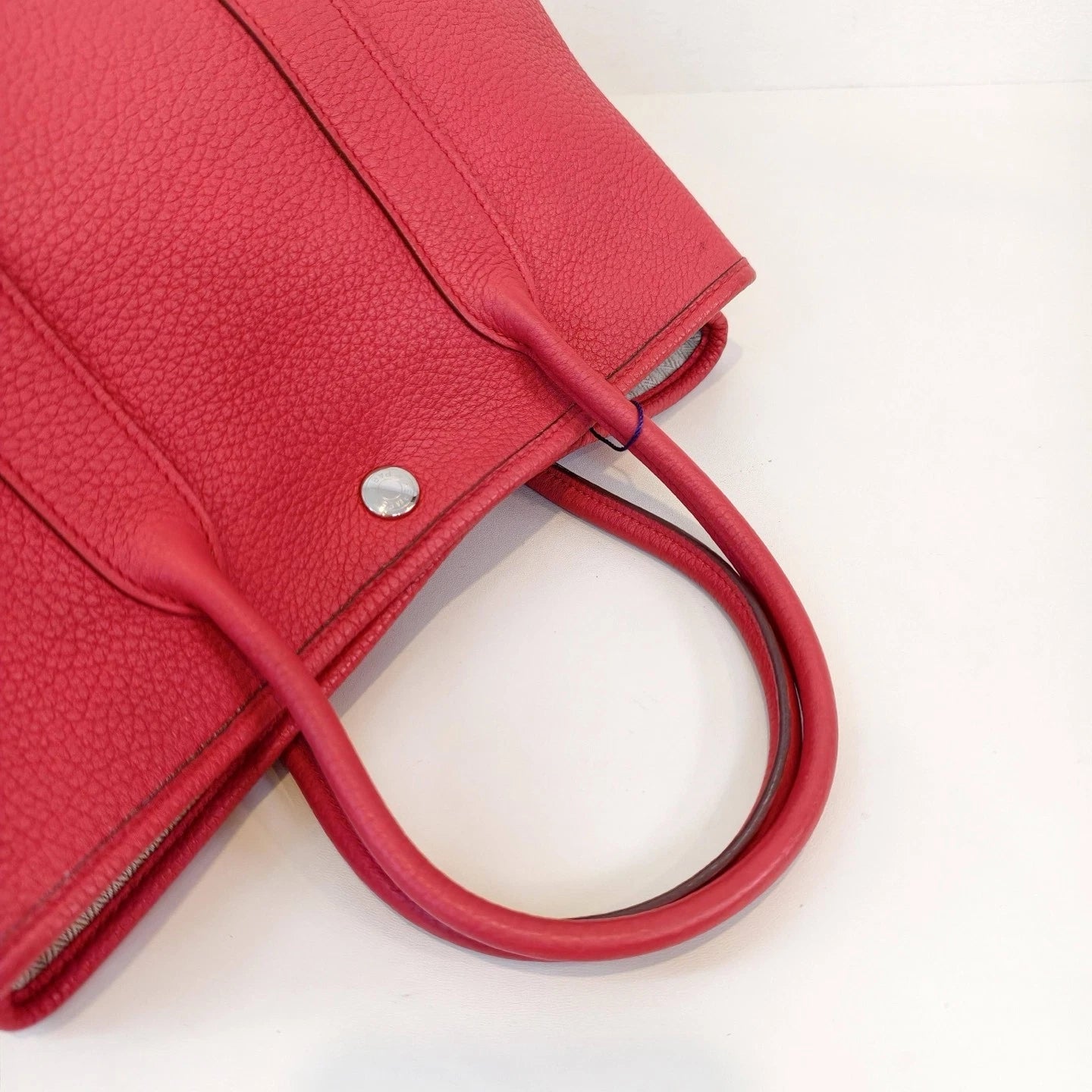 Hermes Garden Party30 Top Handle Bag Red Silver Women Classic