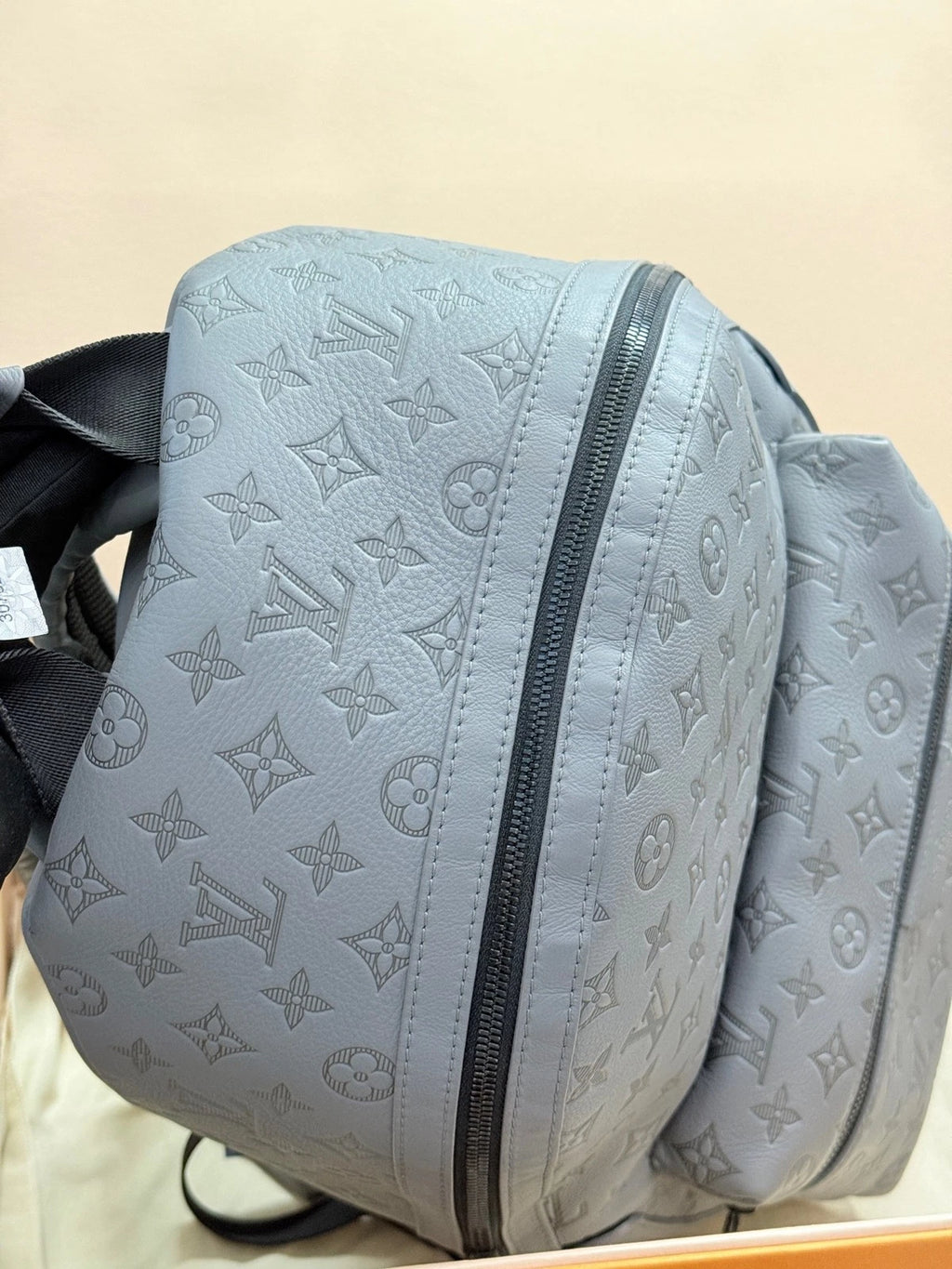 Louis Vuitton New Gray Embossed Leather Apollo Backpack For Women