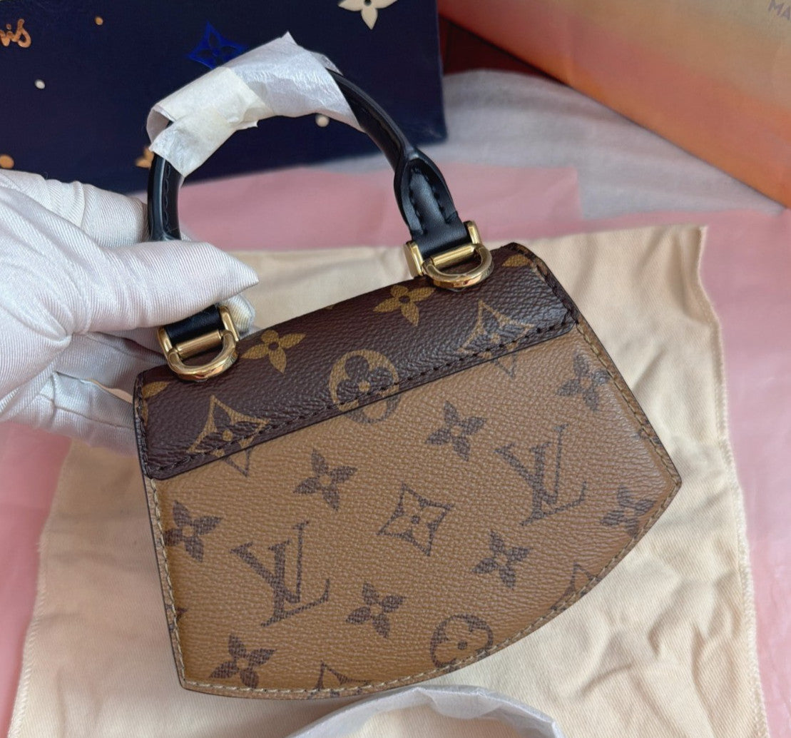 Louis Vuitton Tillsit Mini Monogram Top HandleCrossbody Brown Gold Women Classic