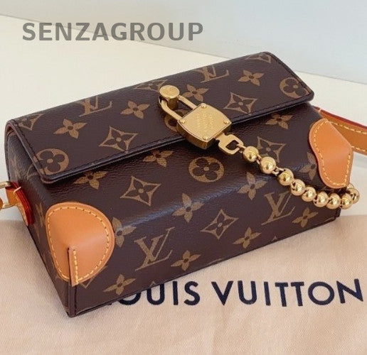 Louis Vuitton Steamer Mini Monogram Shoulder Bag Crossbody Brown Gold Women