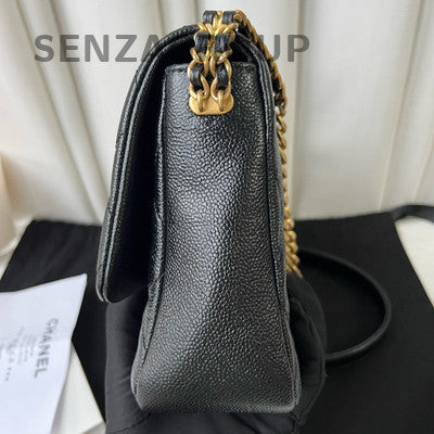 Chanel Black Gold Classic Flap Quilted Chain Shoulder Crossbody Bag