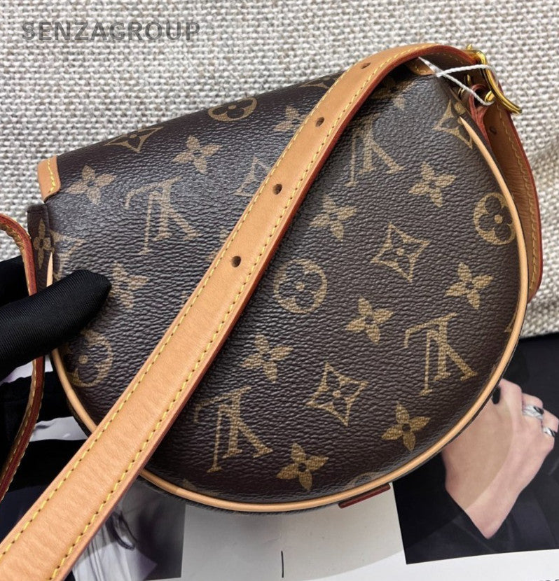 Louis Vuitton Tambourine Monogram Crossbody Brown Gold Women Classic