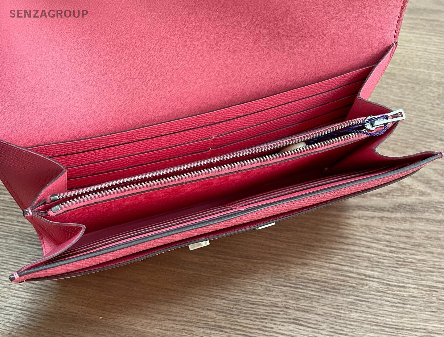 Hermes Constance Epsom Clutch Wallet Pink Silver Used Women Classic Fashion