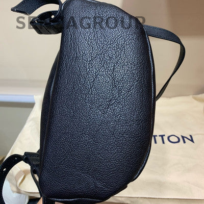 Louis Vuitton Black Monogram Leather Backpack Unisex Classic