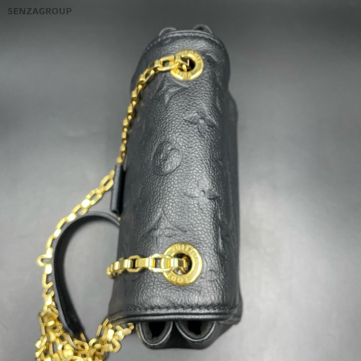 Louis Vuitton Monogram Empreinte Chain Shoulder Bag Black Gold Women Classic