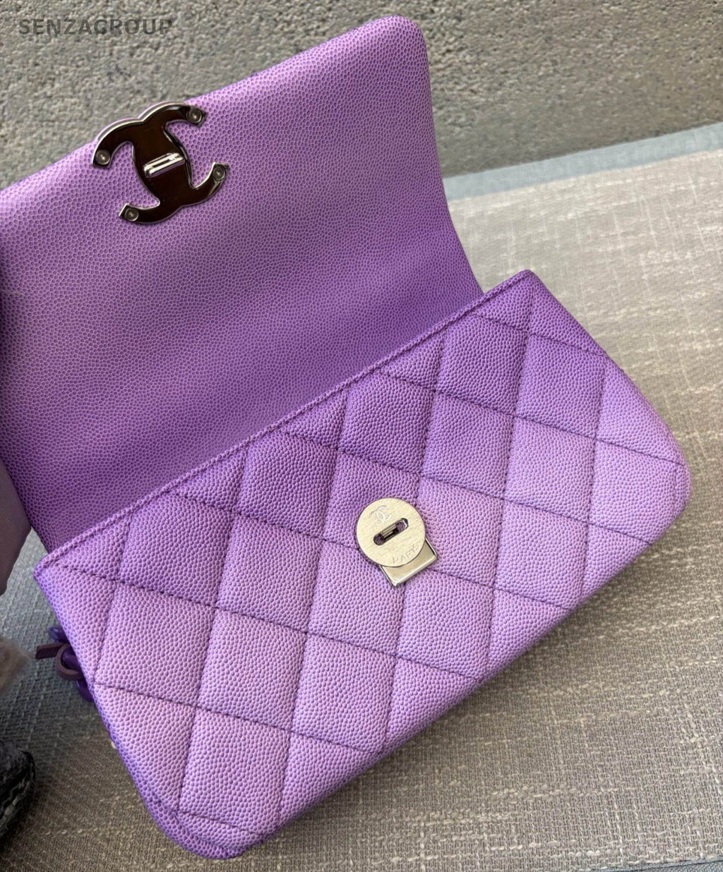 Chanel Diamond Mini Chain Shoulder Bag Purple Women Classic Fashion