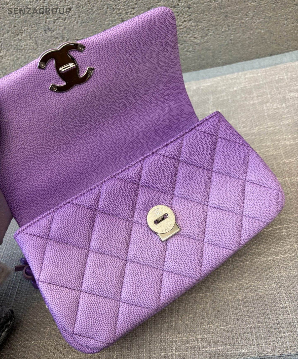 Chanel Diamond Mini Chain Shoulder Bag Purple Women Classic Fashion