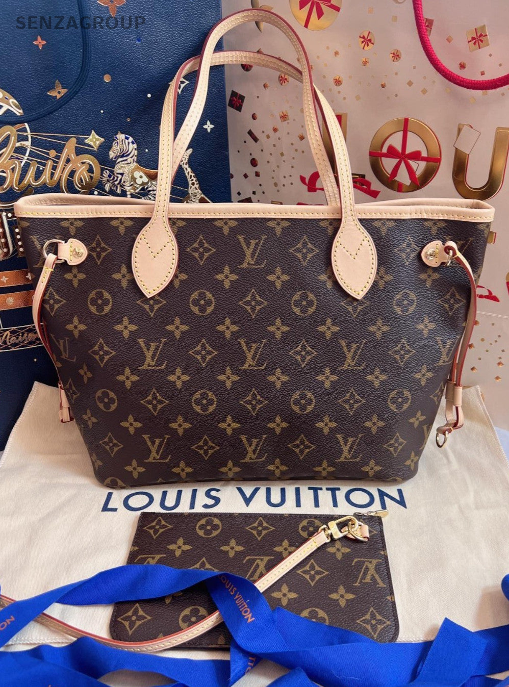 Louis Vuitton Neverfull PM Monogram Tote Shoulder bag Brown Woemn Brand NEW