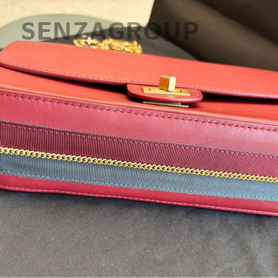 Chanel 2.55 Gold Coin Red Gold Clasp Chain Shoulder Bag