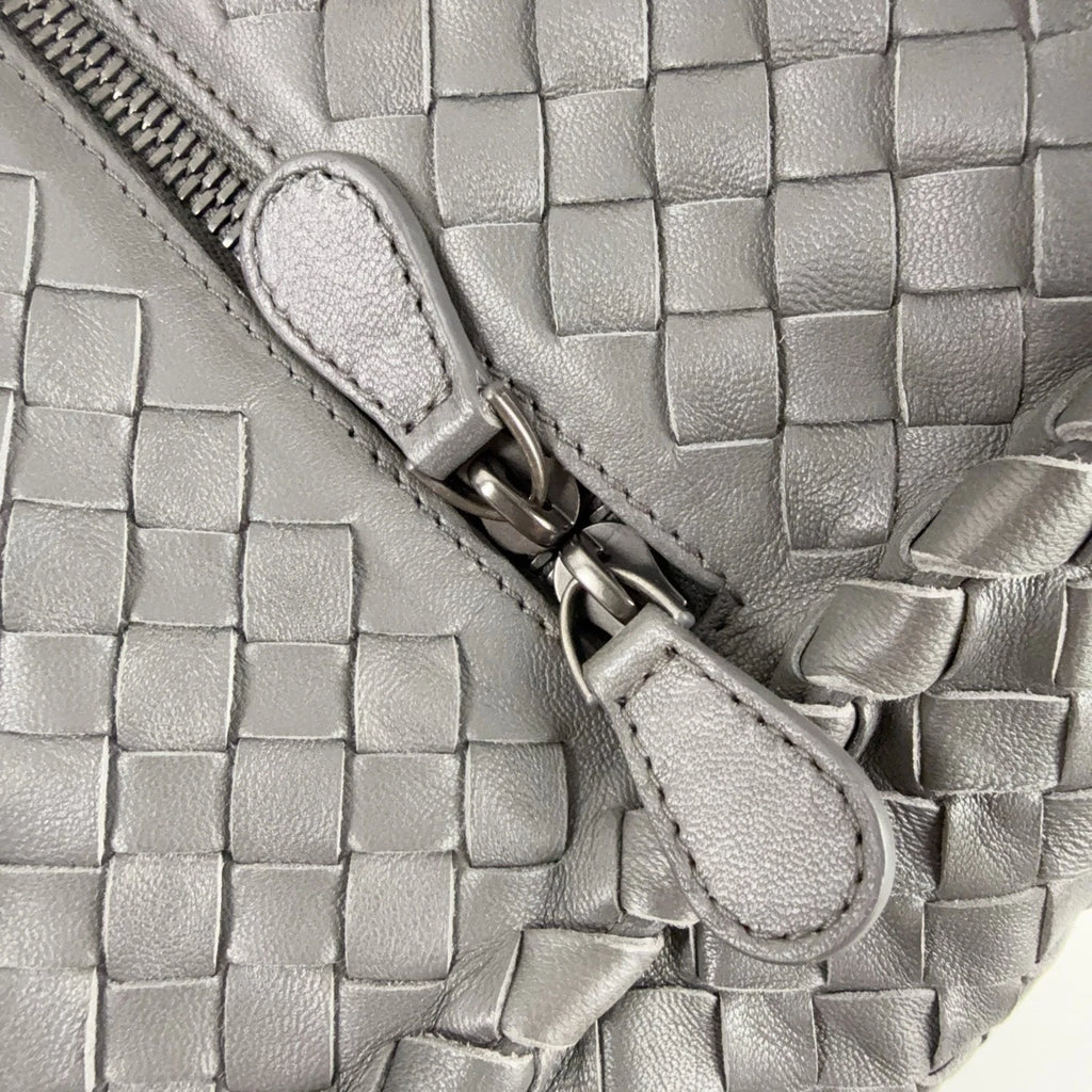 Bottega Veneta Gray Woven Leather Tote Shoulder Handbag For Women