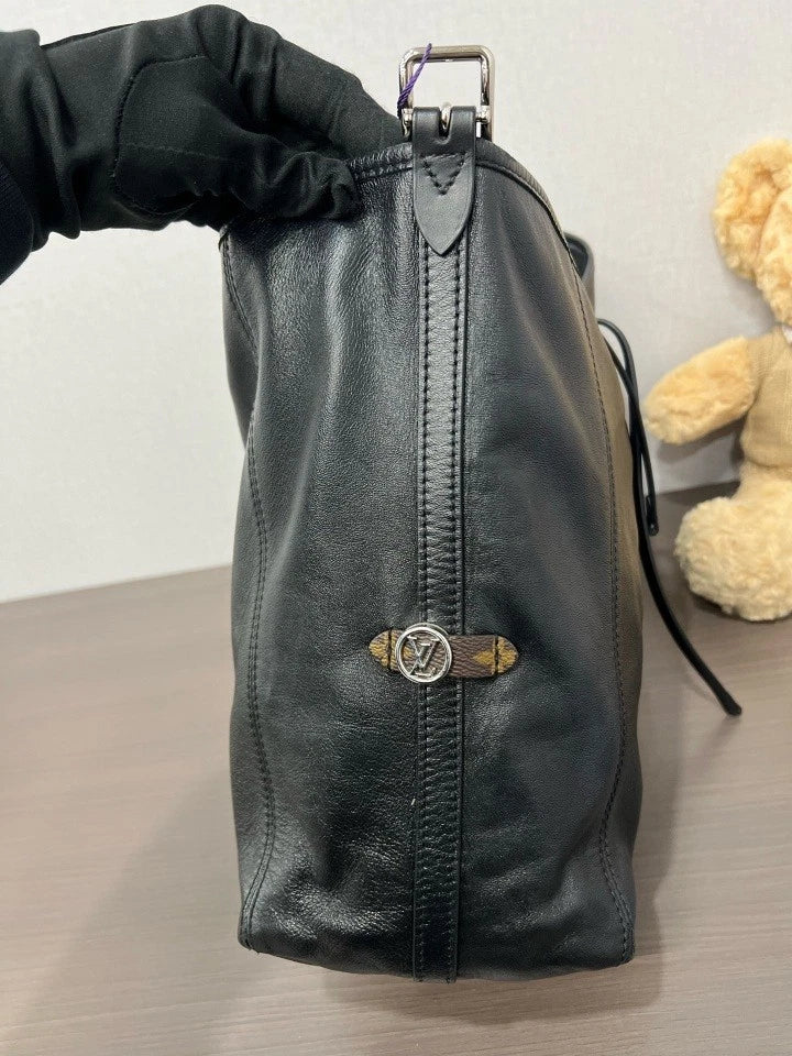 Louis Vuitton Large Black Carry All Tote Bag For Women