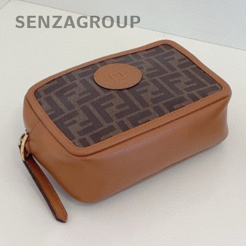 Fendi Camera Case 2Way Shoulder Bag Crossbody Brown Gold Women Classic