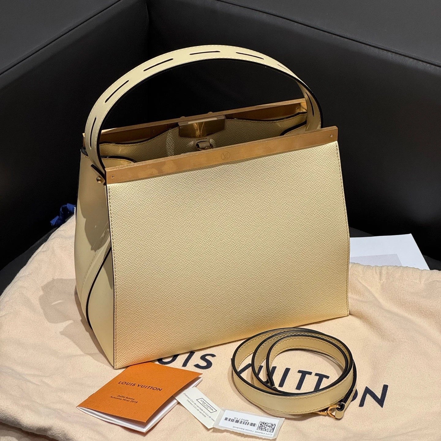 Louis Vuitton City Frame 3Ways Top Handle Shoulder Crossbody Yellow Gold Women