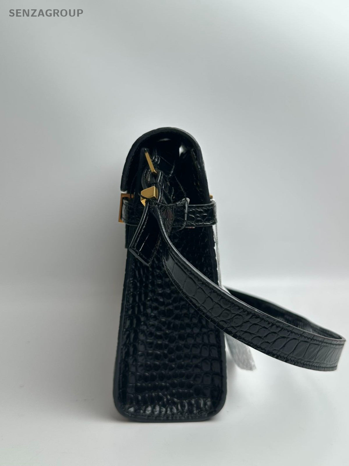 SJ0001 YSL MANHATTAN Small Crocodile Embossed Calfskin Handbag