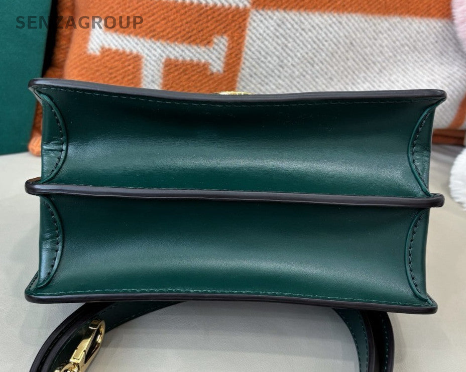 Louis Vuitton Dauphine PM Denim Shoulder Bag Crossbody White Green Women Classic