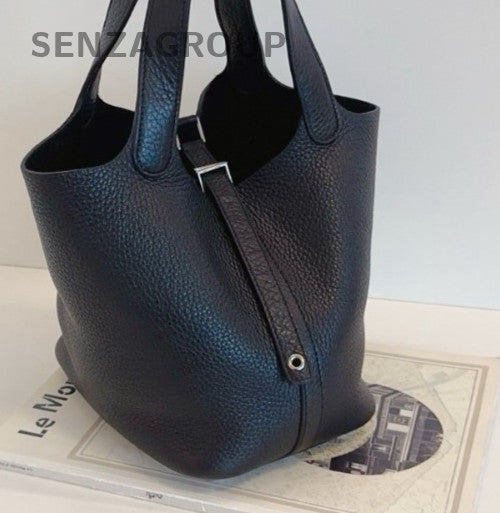 Hermes Picotin18 Lock Silver Hardware Tote Bag Black Used Women Classic