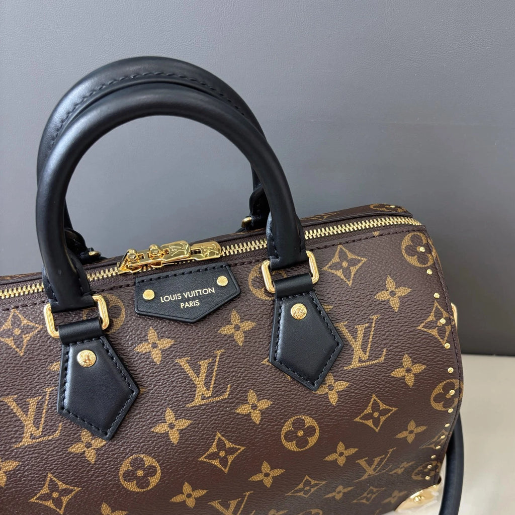 Excellent Louis Vuitton SpeedyTrunk25 Monogram Canvas Handbag Shoulder Bag