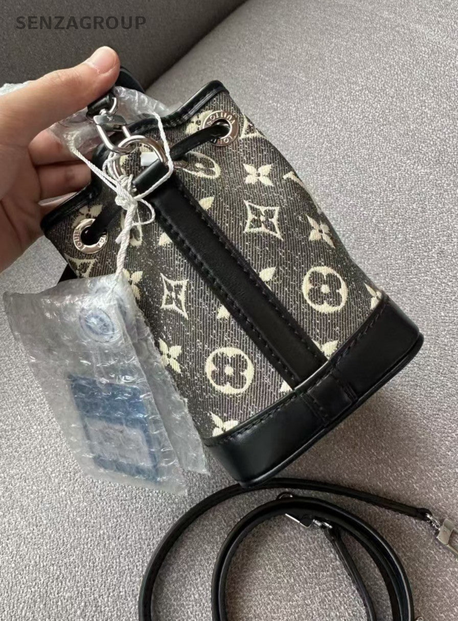 Louis Vuitton Noe Nano Denim Bucket Drawstring Top Handle Shoulder bag Women