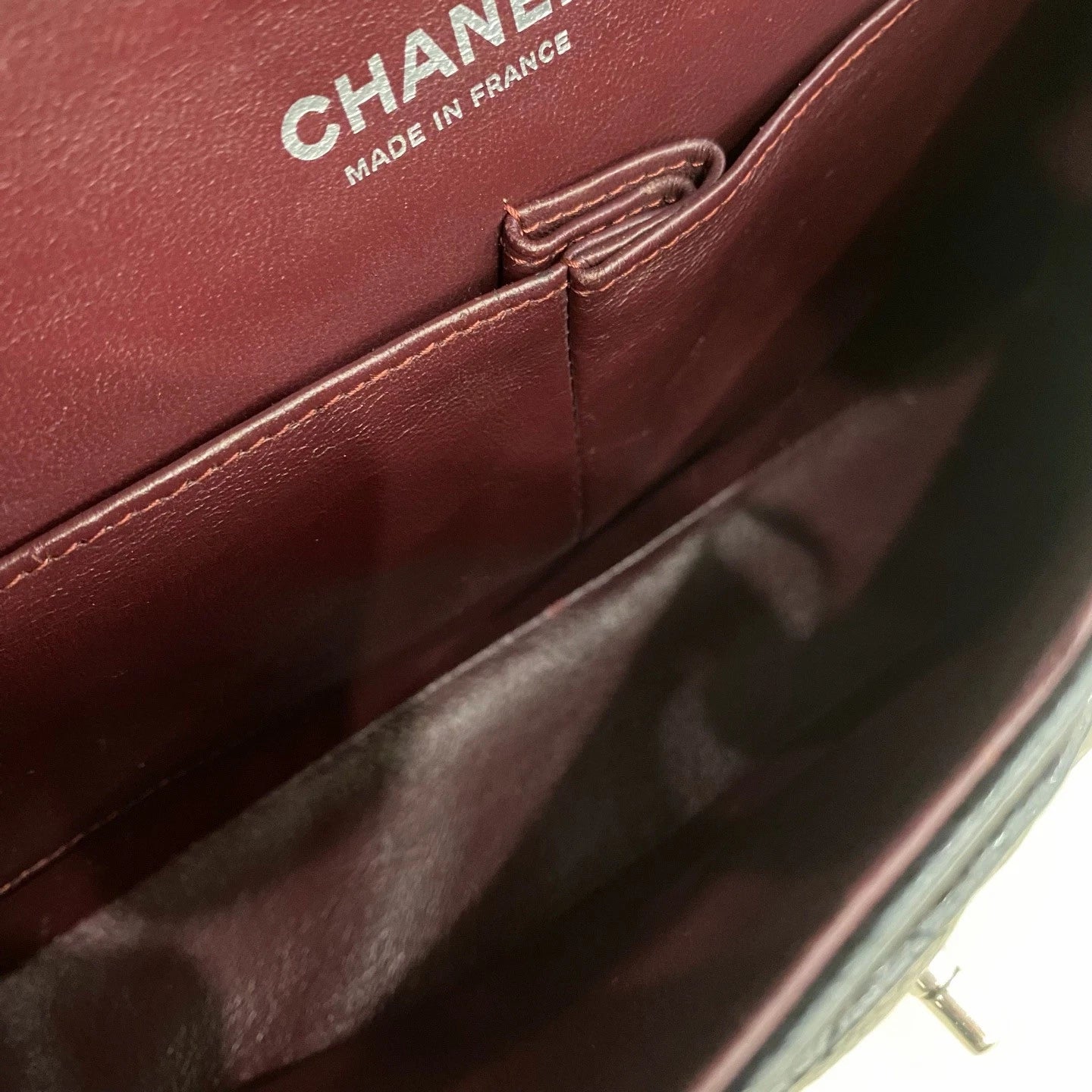 Chanel Classic Flap MM Calfskin Chain Shoulder Crossbody Black Silver Women