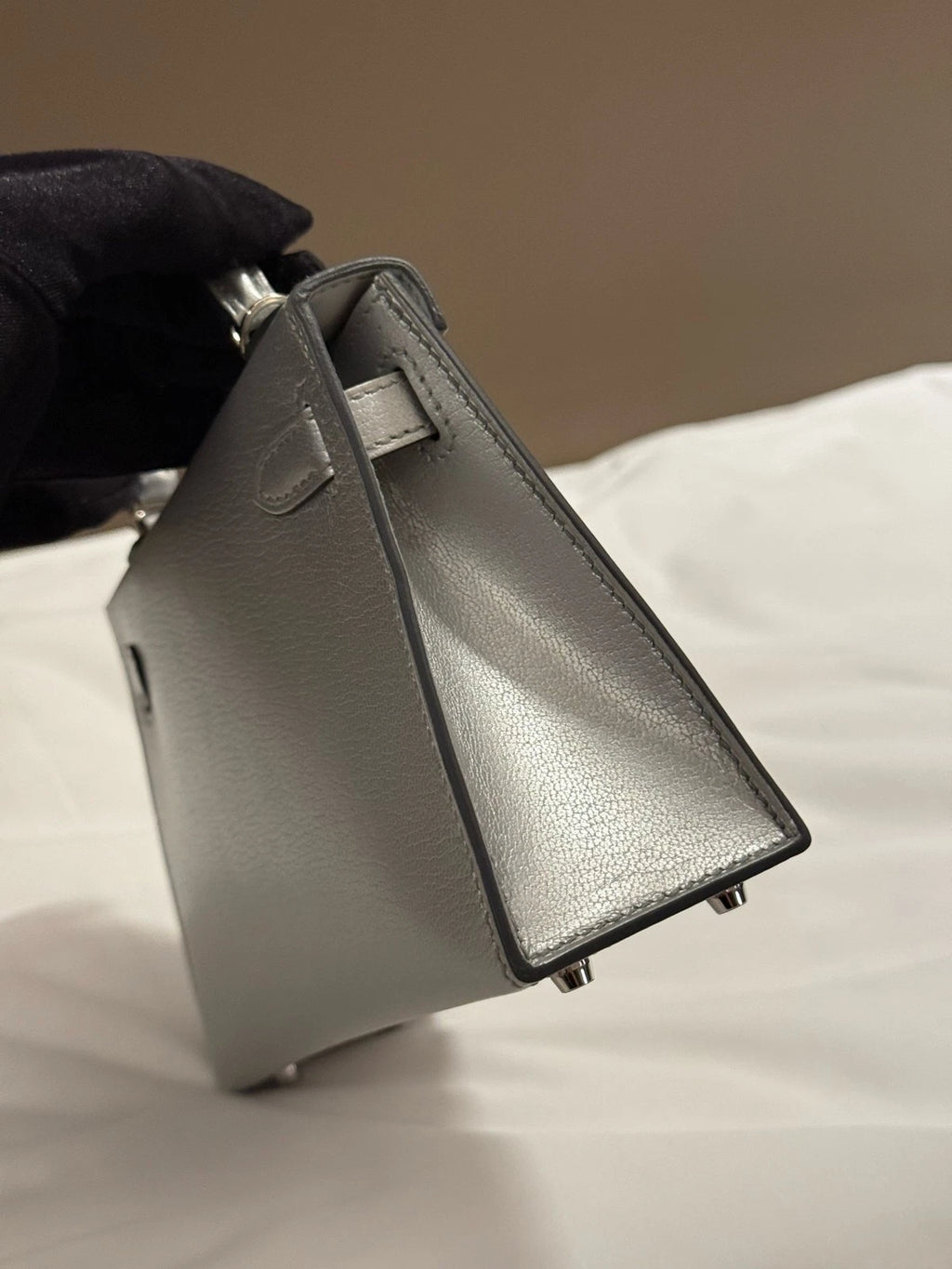 Hermes Mini Kelly Olympic Silver Top Handle Bag For Women