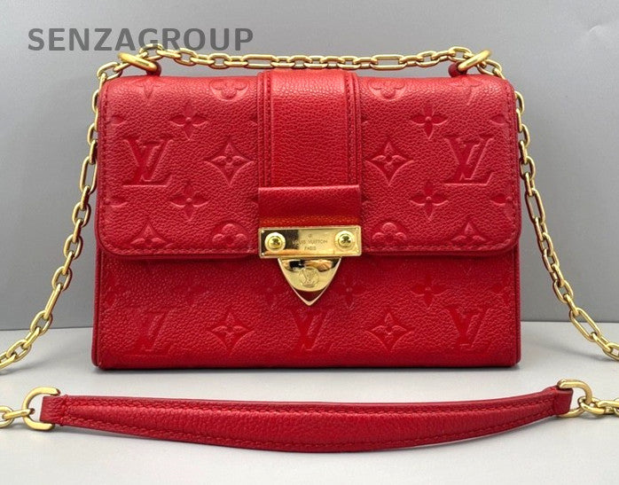 Louis Vuitton Saint Chain Strap Monogram Empreinte Shoulder bag Red Women