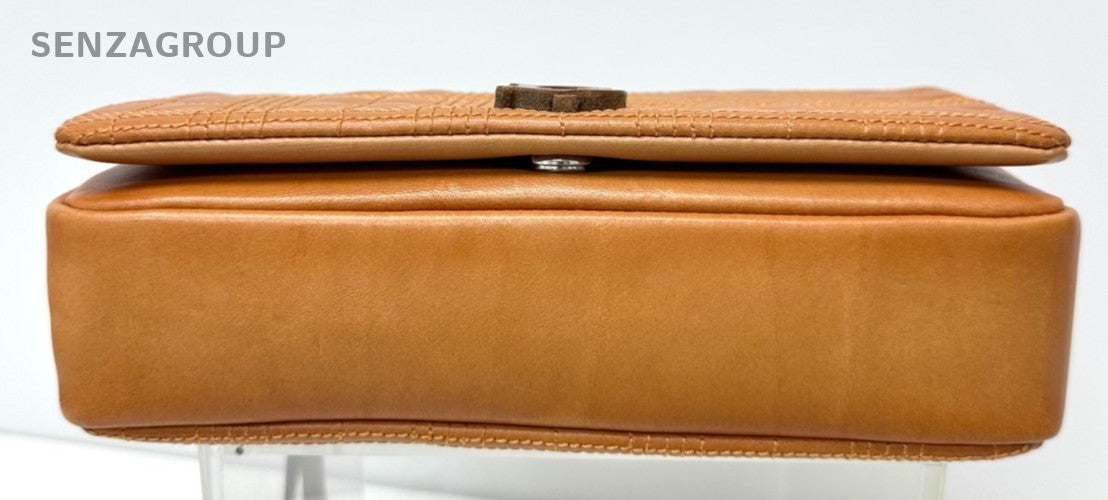 Burberry Lola vintage waxed leather Shoulder Crossbody Bag Dark Yellow Women