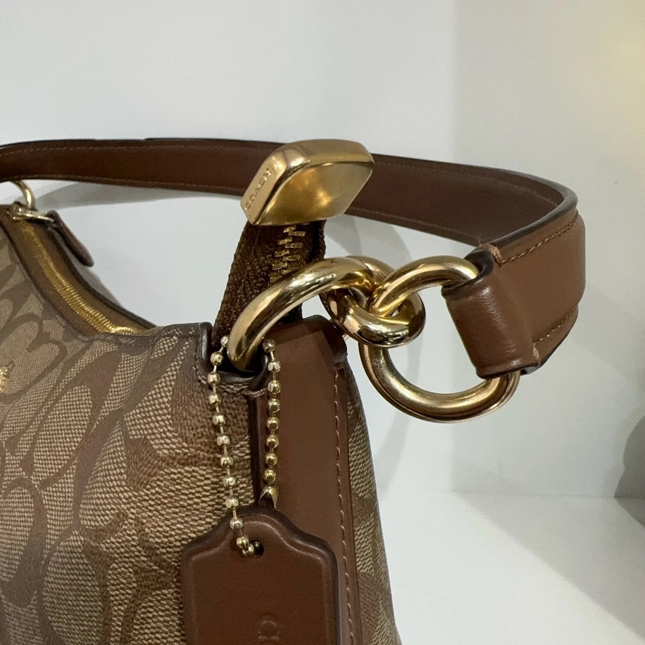 Coach Lewis 26 Canvas Monogram Crescent Shoulder Crossbody Women