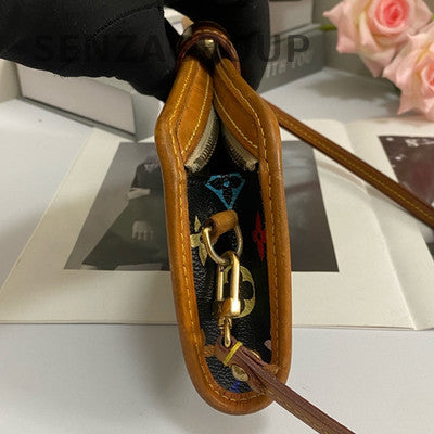 Louis Vuitton Monogram Black Multicolor Handbag Shoulder Bag Women