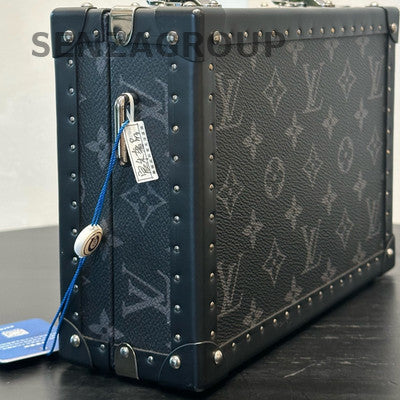 Louis Vuitton Clutch Box Monogram Black Men's Crossbody Bag Gold Hardware