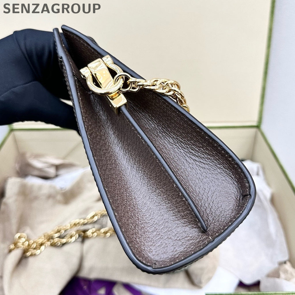 Gucci Ophidia Chain Shoulder Crossbody Bag Brown Classic Women's