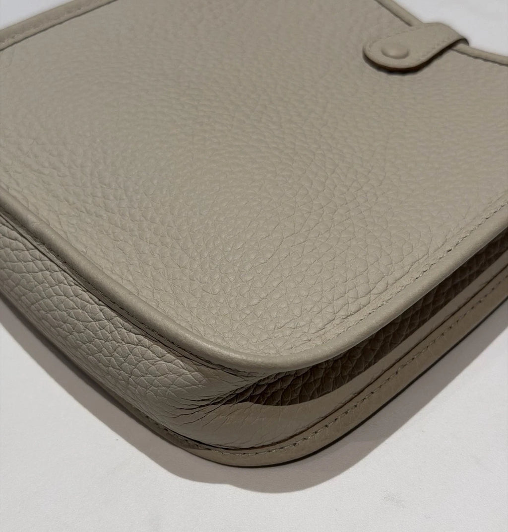 Hermes Evelyne Mini Shoulder Bag Crossbody Gray Silver Women Classic Fashion