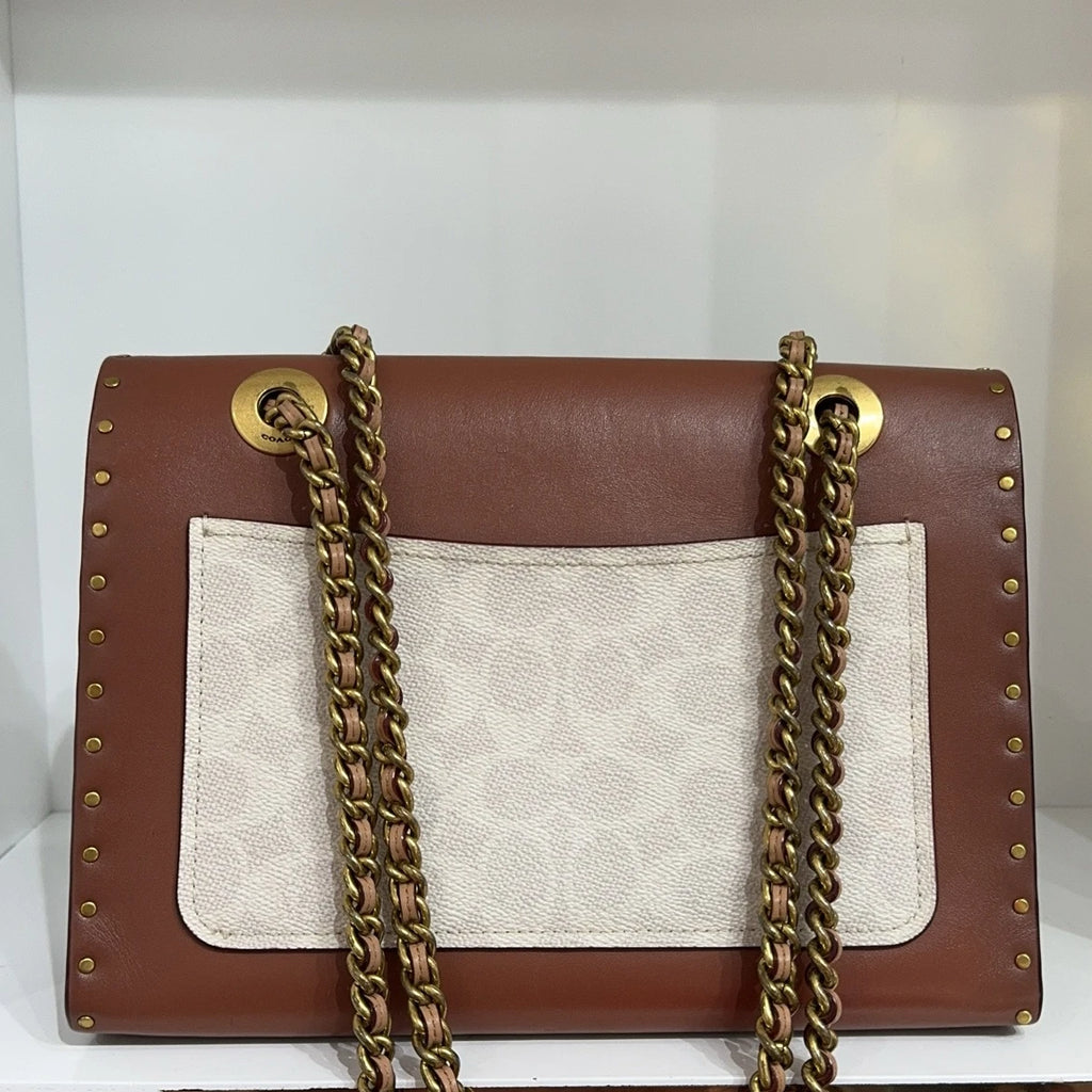 Coach Parker 26 Monogram Canvas Chain Shoulder Crossbody Bag For Women