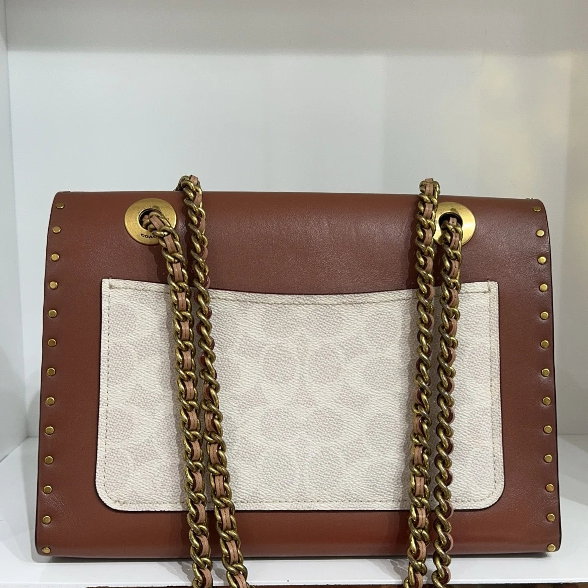 Coach Parker 26 Monogram Canvas Chain Shoulder Crossbody Bag For Women