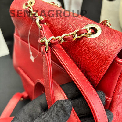 Chanel Quilted Red Gold Chain Backpack - Fashion Women's Bag