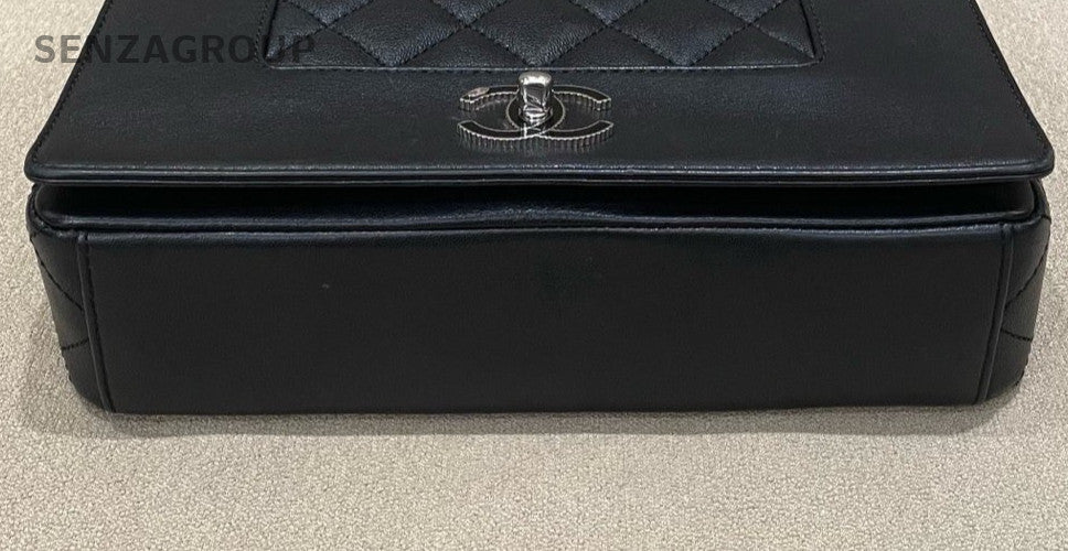 Chanel Classic Flap PM Chain Shoulder Bag Crossbody Black Silver Women Designer