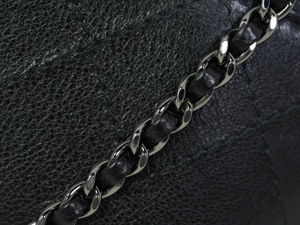 Chanel Calfskin Chain Drawstring Bucket Black Gold Silver Women Classic Fashion