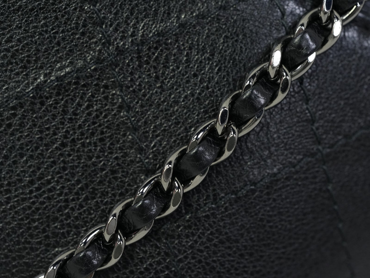 Chanel Calfskin Chain Drawstring Bucket Black Gold Silver Women Classic Fashion