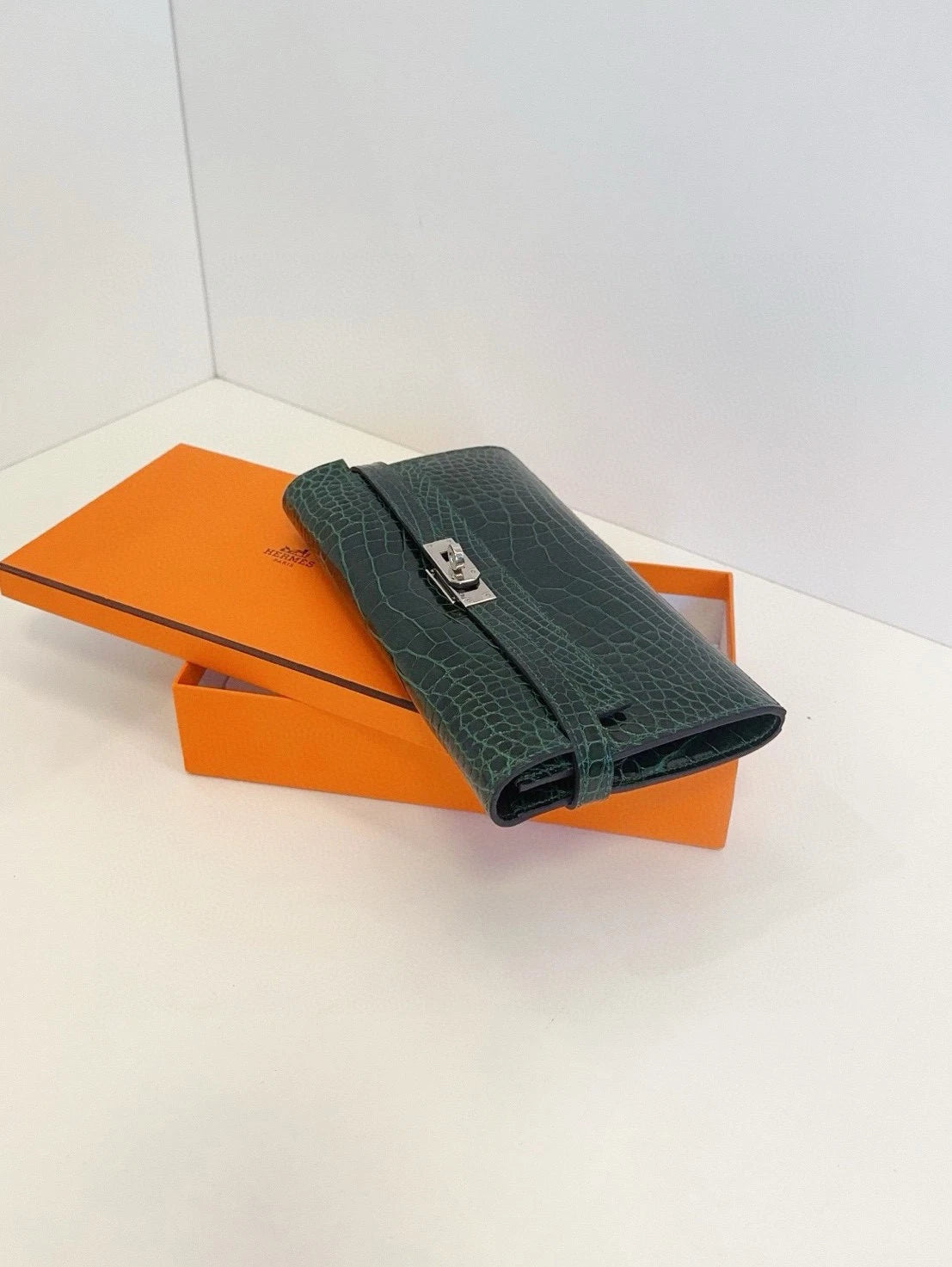Hermes Kelly Green Long Wallet For Women