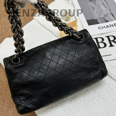 Chanel Boy Bag Black Silver Shoulder Bag - Women's Classic