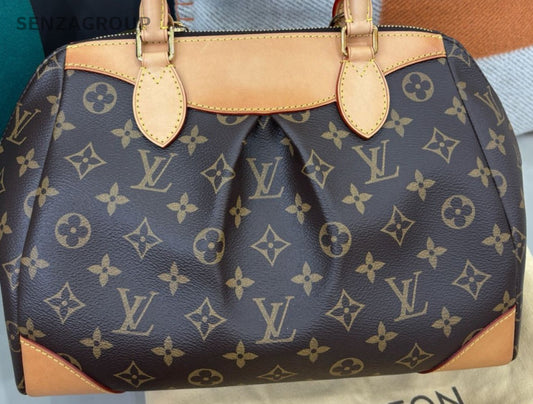 Louis Vuitton Segur Monogram Top Handle Bag Crossbody Brown Gold Women Classic