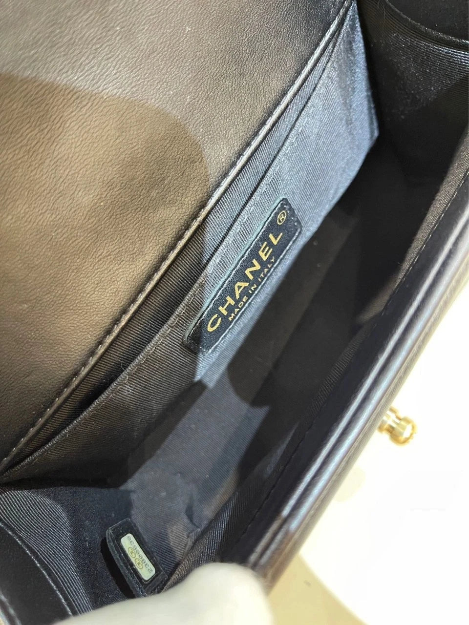 Chanel LeBoy Small Black Gold Lambskin Shoulder Bag For Women