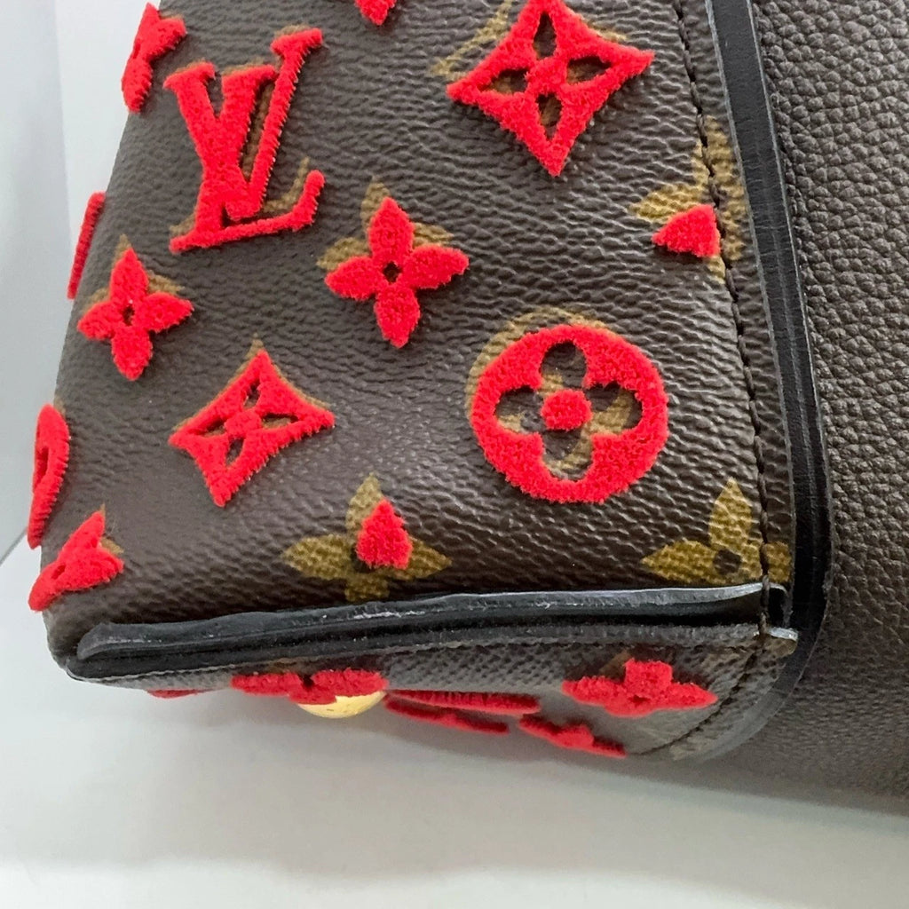 Louis Vuitton Lockit Red Suede Monogram Limited Edition Handbag For Women