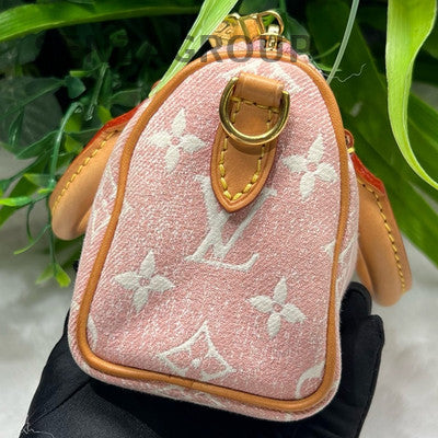 Louis Vuitton Speedy Nano Bag Pink Gold Women's Fashion Handbag Crossbody