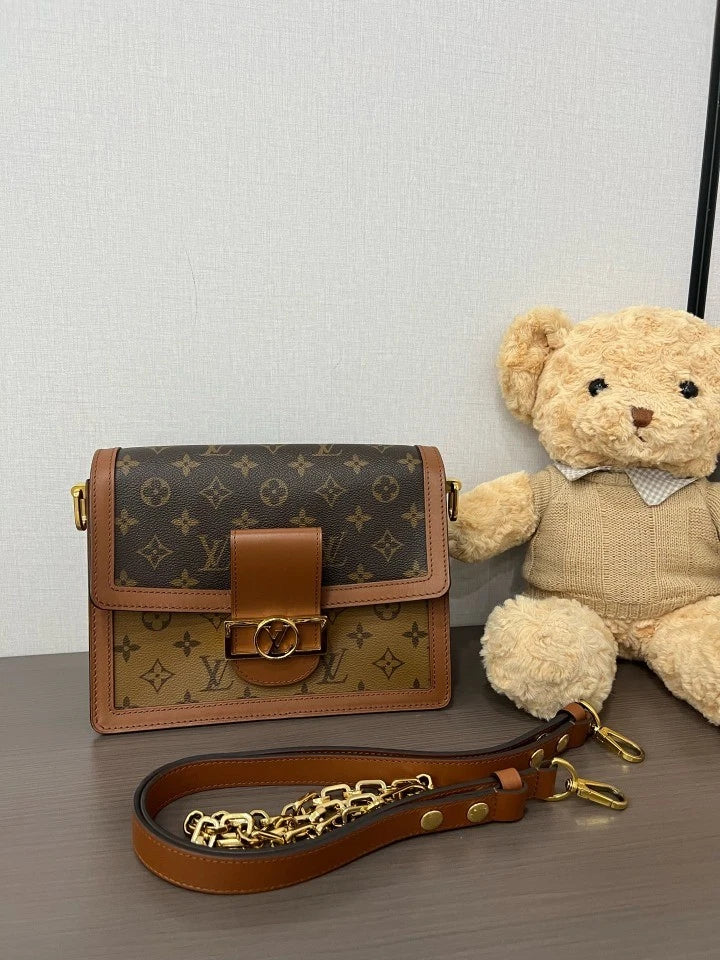 Louis Vuitton Medium Dauphine Canvas Shoulder Bag For Women