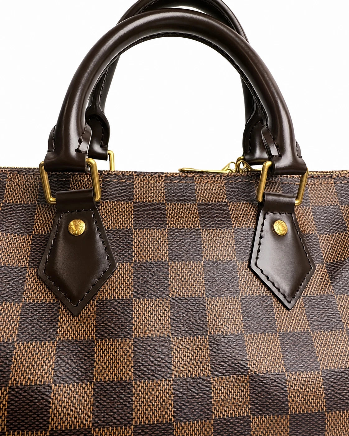 Louis Vuitton Speedy25 Canvas Damier Brown Shoulder Bag Handbag Excellent