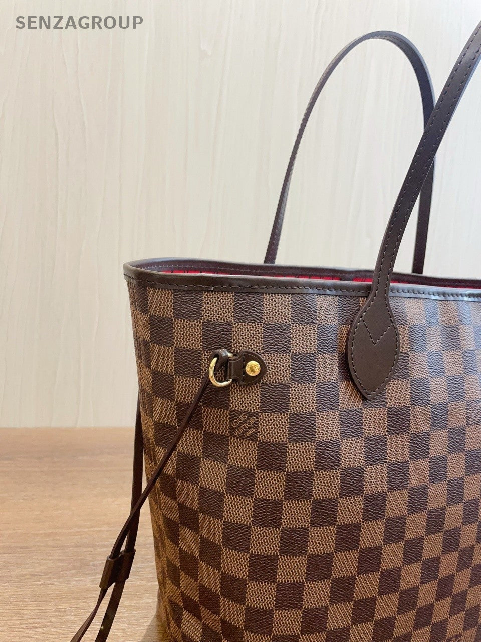 SJ0001 Neverfull MM damier ebene with pouch