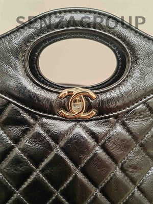 Chanel 31 Bag Black Quilted Lambskin Gold Hardware Classic Women's Tote