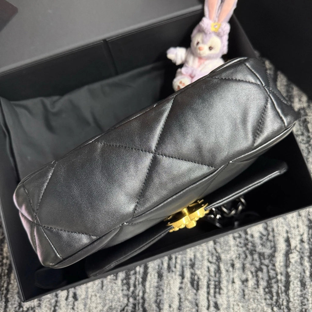 New Authentic CHANEL 19 Black Gold Small Shoulder Bag for Women
